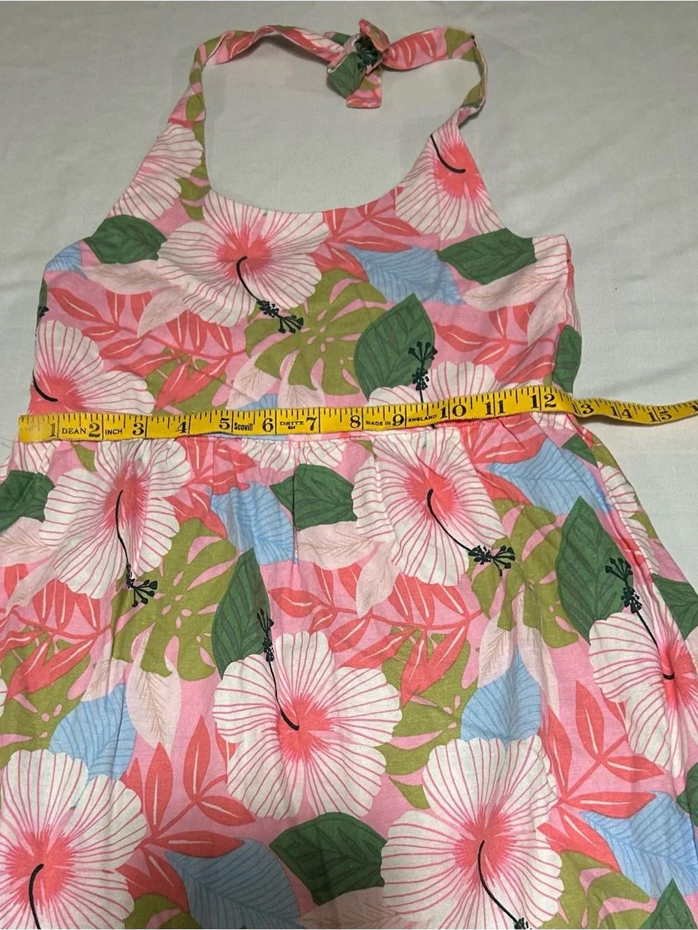 Gymboree Girls 8 Sleeveless Pink Tropical Halter Sundress NWT Linen Rayon